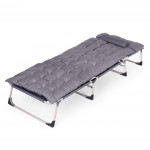 Skladacie záhradné, rybárske ležadlo s matracom a vankúšom, sivá MultiGarden