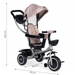 Trojkolka 2v1, otočné sedadlo - béžová ECOTOYS