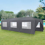 Komerčný záhradný altánok 3x9 m, 8 stien - šedý MultiGarden