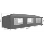 Komerčný záhradný altánok 3x9 m, 8 stien - šedý MultiGarden