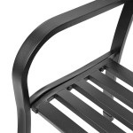 Záhradná lavica s operadlom, kovová konštrukcia