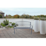 Záhradná lavica s opierkou, kovová konštrukcia - grafit