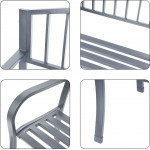 Záhradná lavica s opierkou, kovová konštrukcia - grafit