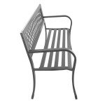 Záhradná lavička s operadlom, parková lavička, kovová konštrukcia - grafit