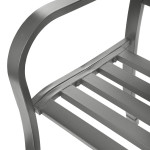 Záhradná lavička s operadlom, parková lavička, kovová konštrukcia - grafit