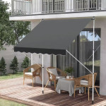 Balkónová slnečná clona 300x120 cm výškovo nastaviteľná, sivá - MultiGarden