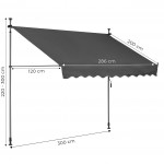 Balkónová slnečná clona 300x120 cm výškovo nastaviteľná, sivá - MultiGarden