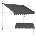 Balkónová slnečná clona 300x120 cm výškovo nastaviteľná, sivá - MultiGarden