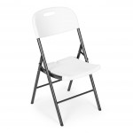 Sada 4 skladacích stoličiek, kovový rám HDPE - biela, ModernHome