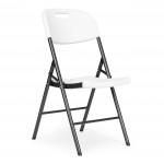 Sada 4 skladacích stoličiek, kovový rám HDPE - biela, ModernHome