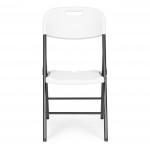 Sada 4 skladacích stoličiek, kovový rám HDPE - biela, ModernHome