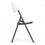 Sada 4 skladacích stoličiek, kovový rám HDPE - biela, ModernHome