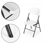 Sada 4 skladacích stoličiek, kovový rám HDPE - biela, ModernHome