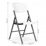 Sada 4 skladacích stoličiek, kovový rám HDPE - biela, ModernHome