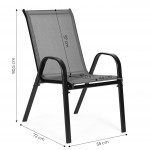 Sada záhradných stoličiek na balkón, terasu, 4 kusy - sivá MultiGarden