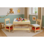 Detská zostava nábytku, stôl + 2 stoličky, tabuľa ECOTOYS