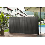 Obojstranná bambusová rohož 100x500 cm na balkón terasu plot - antracit MultiGarden