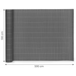 Obojstranná bambusová rohož 100x500 cm na balkón terasu plot - antracit MultiGarden