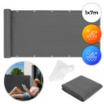Tieniaca sieť na balkón s príslušenstvom 100x700 cm - sivá MultiGarden