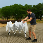 Záhradný skladací stan 3x3 m, automatická strieška, biela MultiGarden