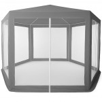 Komerčný záhradný stan 2x2x2 m s moskytiérou sivý MultiGarden