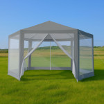 Komerčný záhradný stan 2x2x2 m s moskytiérou sivý MultiGarden