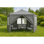 Záhradný stan 2x2x2 m s oknami - sivá MultiGarden