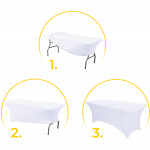 Elastický poťah na cateringový stôl 240 cm - biela MultiGarden Elastický poťah na cateringový stôl 240 cm - biela MultiGarden