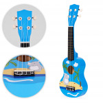 Detské ukulele 4-strunové s trsátkom - modré