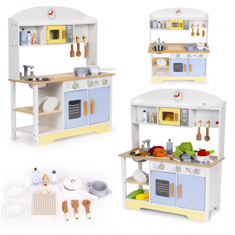 Detská kuchynka - 12 drevených doplnkov ECOTOYS Detská kuchynka - 12 drevených doplnkov ECOTOYS