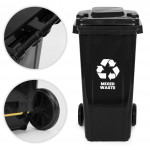 Odpadkový kôš na zmiešaný odpad 120L - gumené kolesá