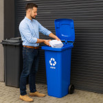 Odpadkový kôš 120L odpadkový kôš modrý odpadový papier gumové kolieska