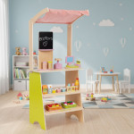 Veľký drevený stánok pre deti - 20 položiek ECOTOYS