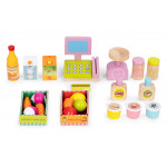 Veľký drevený stánok pre deti - 20 položiek ECOTOYS