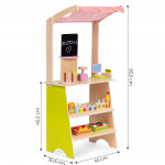 Veľký drevený stánok pre deti - 20 položiek ECOTOYS