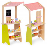 Veľký drevený stánok pre deti - 20 položiek ECOTOYS