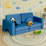 Modulárna rozkladacia pohovka pre deti, 10 mäkkých vankúšov - modrá ECOTOYS