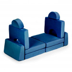 Modulárna rozkladacia pohovka pre deti, 10 mäkkých vankúšov - modrá ECOTOYS