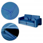 Modulárna rozkladacia pohovka pre deti, 10 mäkkých vankúšov - modrá ECOTOYS