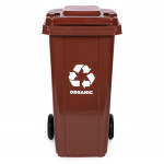 Sada 2 odpadkových košov 2x120L - čierny,hnedý BIO gumové kolieska