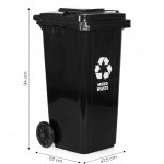 Sada 2 odpadkových košov 2x120L - čierny,hnedý BIO gumové kolieska