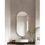 Veľké oválne nástenné zrkadlo 100x50 cm so zlatým rámom