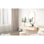 Veľké oválne nástenné zrkadlo 100x50 cm so zlatým rámom