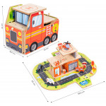 Drevená garáž 2v1 - hasičská stanica ECOTOYS Drevená garáž 2v1 - hasičská stanica ECOTOYS