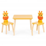 Detský set nábytku stôl + 2 stoličky žirafa ECOTOYS