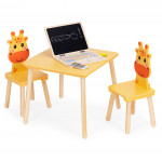 Detský set nábytku stôl + 2 stoličky žirafa ECOTOYS