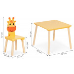 Detský set nábytku stôl + 2 stoličky žirafa ECOTOYS