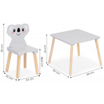 Detský set nábytku stôl + 2 stoličky koala ECOTOYS