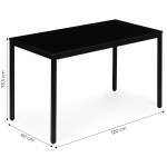 Jedálenský kuchynský stôl pre 4-5 osôb počítačový stôl 120x60 cm čierny ModernHome