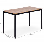 Jedálenský kuchynský stôl pre 4-5 osôb počítačový stôl 120x60 cm ModernHome